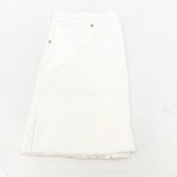 Madewell Rigid Denim A-Line Button Fly Skirt White Size 32 NWT - Picture 7 of 9